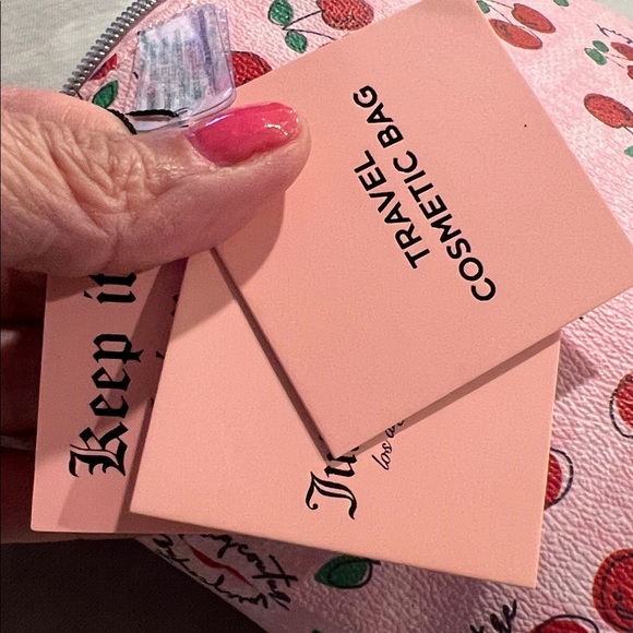 New Juicy Couture Pink Red Cherry Clutch Cosmetic Bag Cute Storage Coquette - Picture 13 of 17